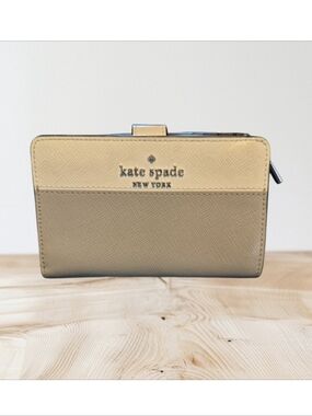 Kate Spade New York Staci Med. Compact Bifold Wallet ColorBlock Saffiano Leather